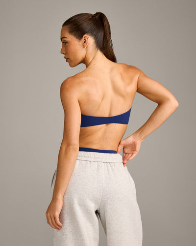 UnifiedMove Micro Bandeau Bralette with Reflective Logo | Varsity Blue