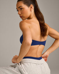 UnifiedMove Micro Bandeau Bralette with Reflective Logo | Varsity Blue