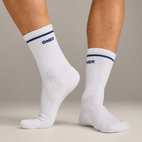 Varsity Stripe Crew Socks 3 Pack | White/Grey