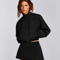 Cropped Bomber Jacket | Black
