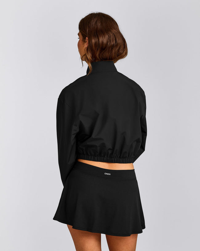 Cropped Bomber Jacket | Black