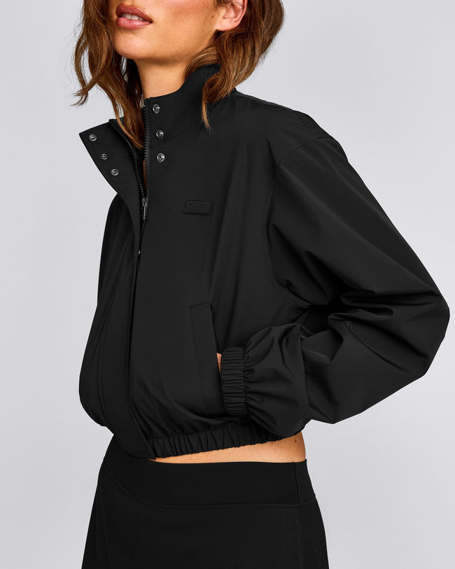 Cropped Bomber Jacket | Black