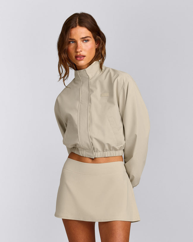 Cropped Bomber Jacket | Oatmeal