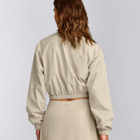 Cropped Bomber Jacket | Oatmeal