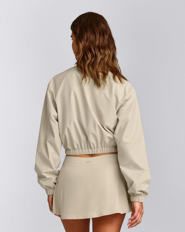 Cropped Bomber Jacket | Oatmeal