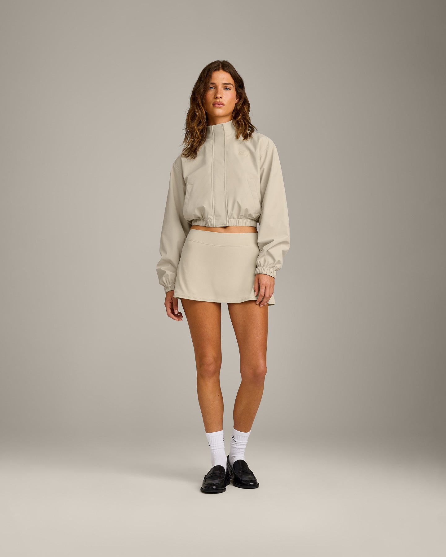 Cropped Bomber Jacket | Oatmeal