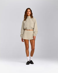 Cropped Bomber Jacket | Oatmeal