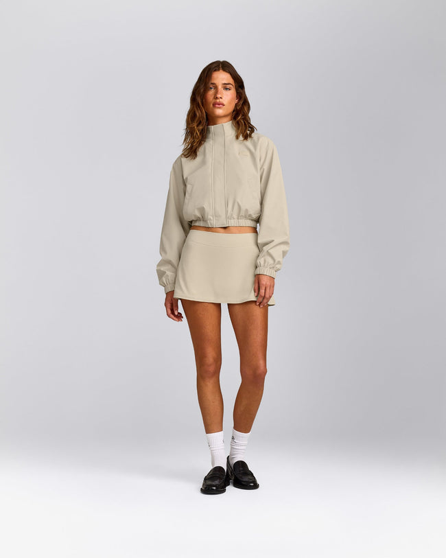 Cropped Bomber Jacket | Oatmeal