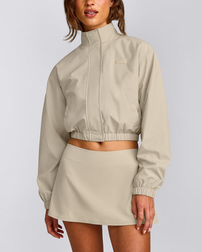 Cropped Bomber Jacket | Oatmeal