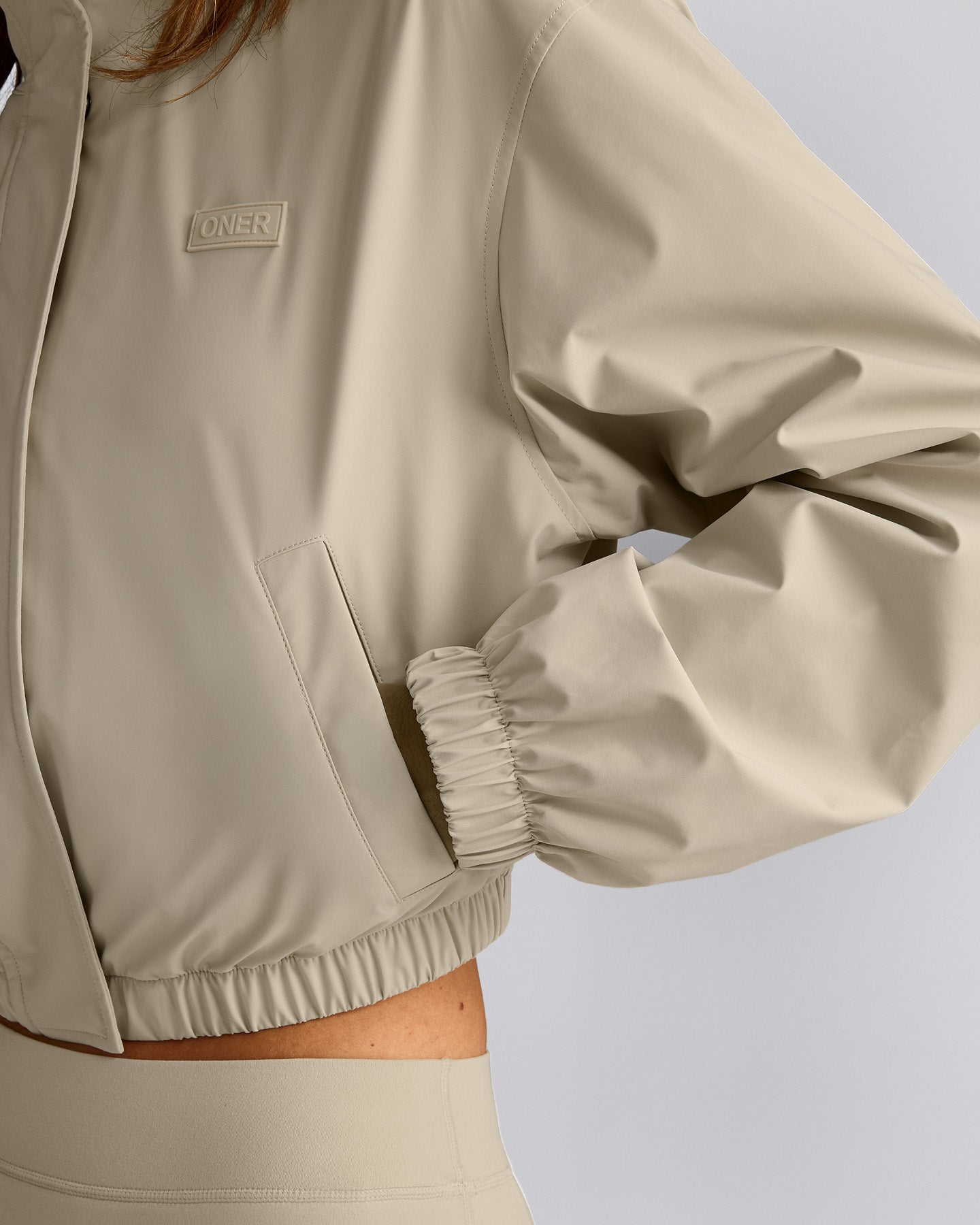 Cropped Bomber Jacket | Oatmeal