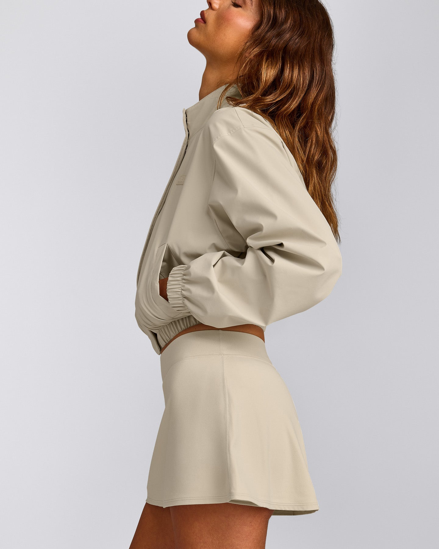 Cropped Bomber Jacket | Oatmeal