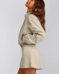 Cropped Bomber Jacket | Oatmeal