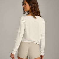 FormeSoft™ Relaxed Slash Neck Long Sleeve Top | Marshmallow White
