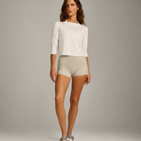 FormeSoft™ Relaxed Slash Neck Long Sleeve Top | Marshmallow White