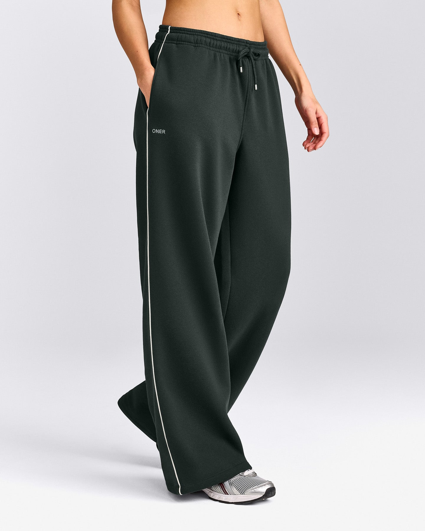 Jersey Tracksuit Straight Leg Joggers | Emerald Noir