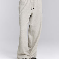 Jersey Tracksuit Straight Leg Joggers | Light Grey Marl