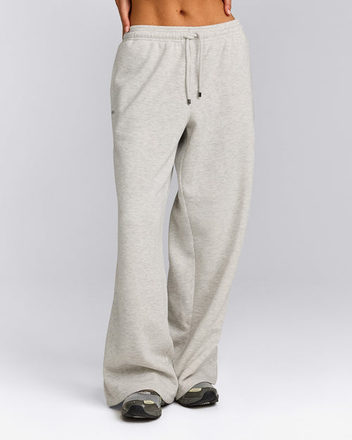 Jersey Tracksuit Straight Leg Joggers | Light Gray Marl