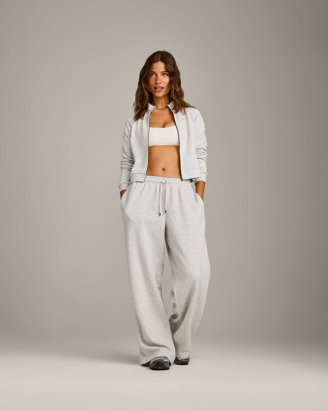 Jersey Tracksuit Straight Leg Joggers | Light Grey Marl