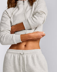 Jersey Tracksuit Straight Leg Joggers | Light Grey Marl