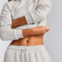Jersey Tracksuit Straight Leg Joggers | Light Grey Marl