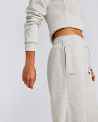 Jersey Tracksuit Straight Leg Joggers | Light Grey Marl
