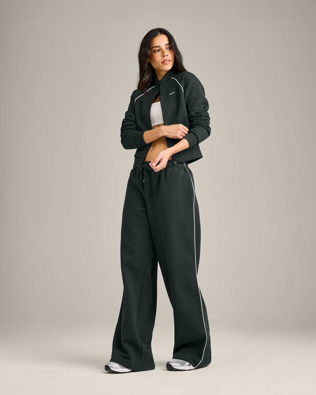 Jersey Tracksuit Zip Through Jacket | Emerald Noir
