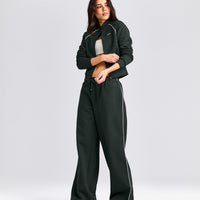 Jersey Tracksuit Zip Through Jacket | Emerald Noir
