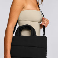 Quilted Midi Tote | Black