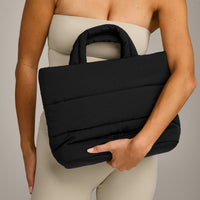 Quilted Midi Tote | Black