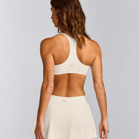 SoftMotion™ Bralette with Grey Logo | Marshmallow White