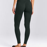 SoftMotion™ High Waisted Leggings with Grey Logo | Emerald Noir