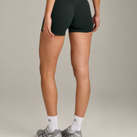 SoftMotion™ Mid Rise Shorts 4" with Grey Logo | Emerald Noir