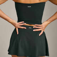 SoftMotion™ Skort with Pockets with Grey Logo | Emerald Noir