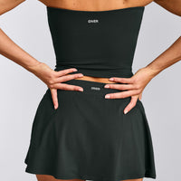 SoftMotion™ Skort with Pockets with Grey Logo | Emerald Noir