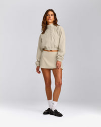 SoftMotion™ Skort with Pockets with Grey Logo | Oatmeal