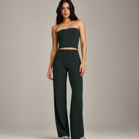 SoftMotion™ Straight Leg Bottoms with Grey Logo | Emerald Noir