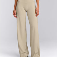 SoftMotion™ Straight Leg Bottoms with Grey Logo | Oatmeal