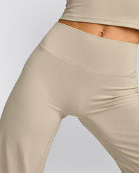 SoftMotion™ Straight Leg Bottoms with Grey Logo | Oatmeal