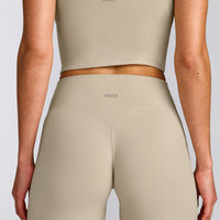 SoftMotion™ Straight Leg Bottoms with Grey Logo | Oatmeal