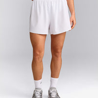 AirMove™ Lined Shorts 4" with Pocket and Reflective Logo | White