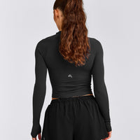 Oner Seamless Fitted Long Sleeve Top | Soft Black