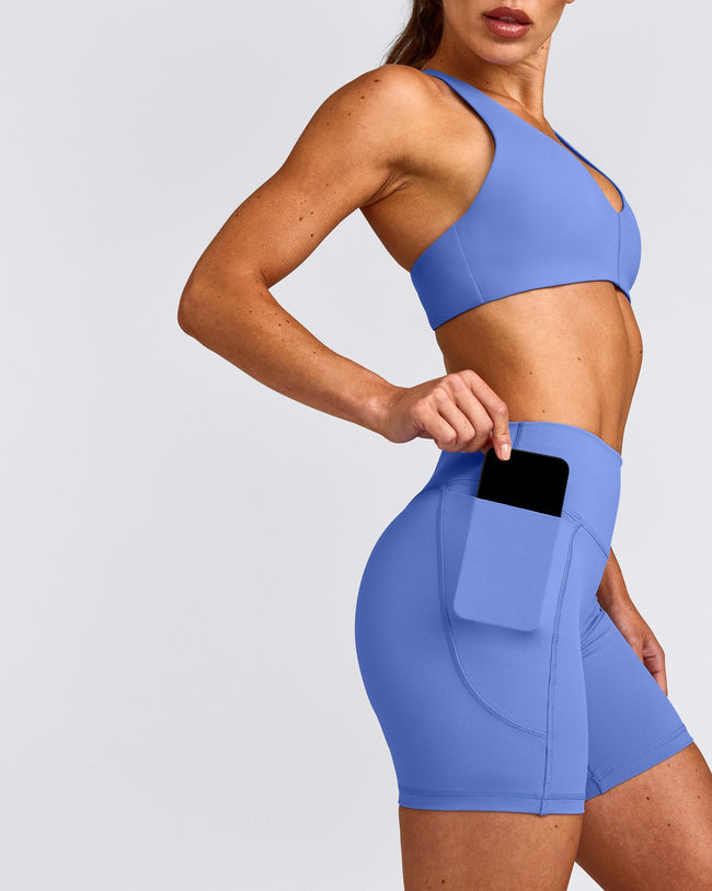 UnifiedMove™ Pocket Shorts 6" with Bonding with Reflective Logo | Glaucous Blue