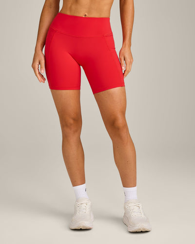 UnifiedMove™ Pocket Shorts 6" with Bonding with Reflective Logo | Muscle Mommy Red