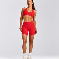 UnifiedMove™ Pocket Shorts 6" with Bonding with Reflective Logo | Muscle Mommy Red