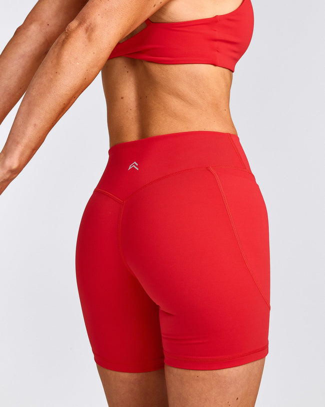 UnifiedMove™ Pocket Shorts 6" with Bonding with Reflective Logo | Muscle Mommy Red