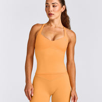 UnifiedMove™ T Back Mid Vest with Built in Bra Shelf with Reflective Logo | Powdered Orange