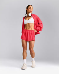 UnifiedMove™ T Back Minimal Bralette with Reflective Logo | White