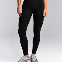 UnifiedMove™ V Front Mid Rise Leggings with Reflective Logo | Black