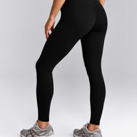UnifiedMove™ V Front Mid Rise Leggings with Reflective Logo | Black