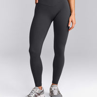 UnifiedMove™ V Front Mid Rise Leggings with Reflective Logo | Coal